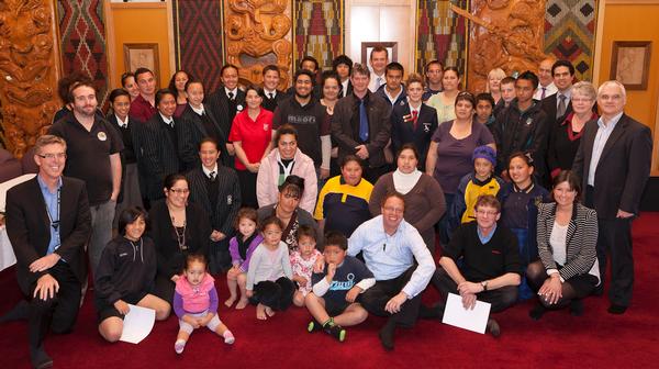 Representatives from Auckland Airport and from the organisations that were Gold Medal winners at Auckland Airport Marae, Te Manukanuka O Hoturoa
